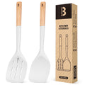 Badiano Silicone Spatula, Non Stick Turner for Cooking, Food Grade, White
