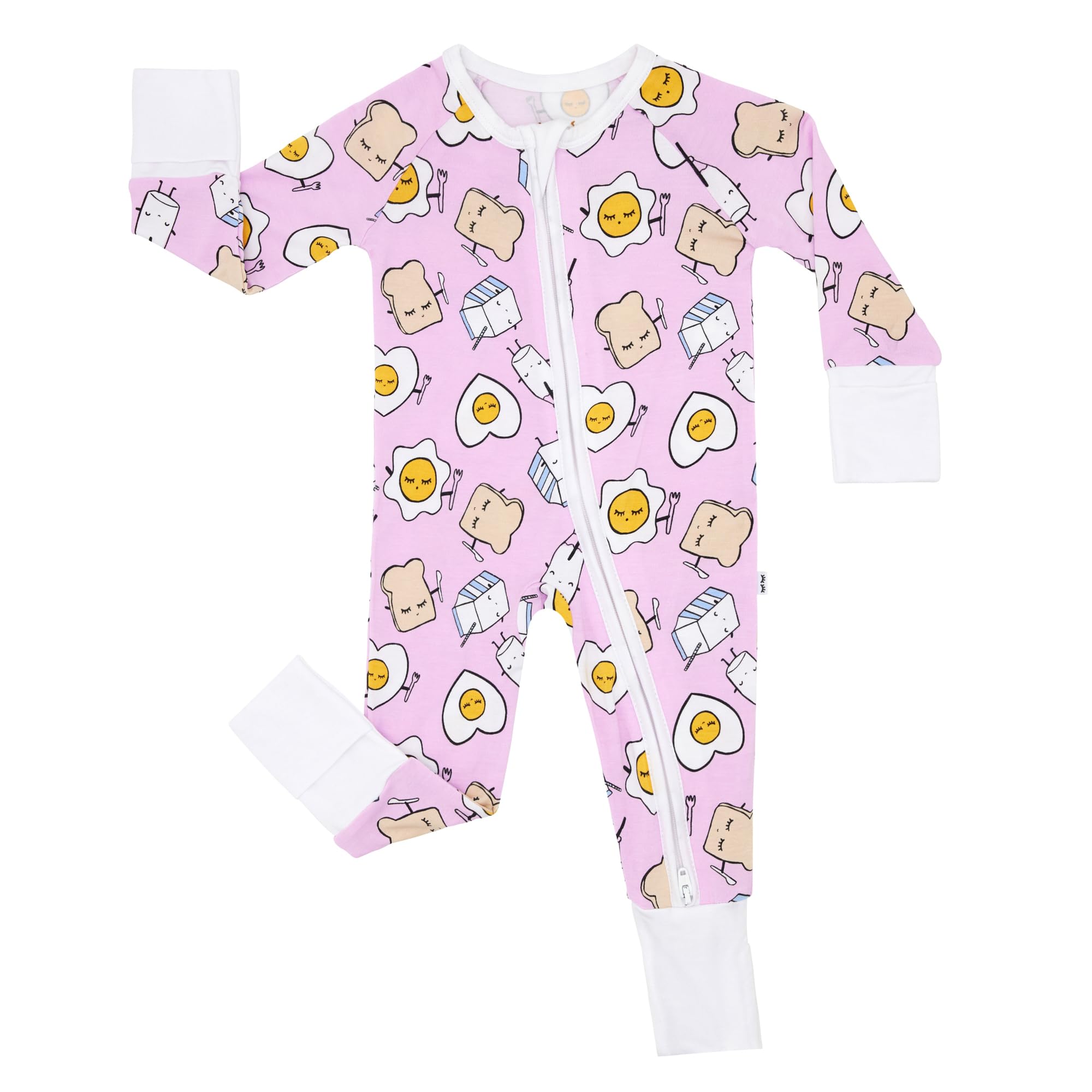 Little Sleepies Baby Pajamas, Pink Breakfast Buddies, 6-12M