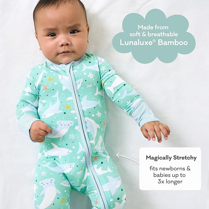 Little Sleepies Baby Pajamas, Shark Soiree, Preemie
