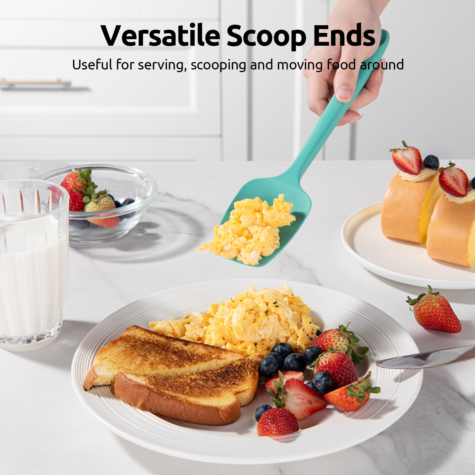 U-Taste Silicone Spatula Set, 600ºF High Heat Resistant, 3-Pcs, Multicolor