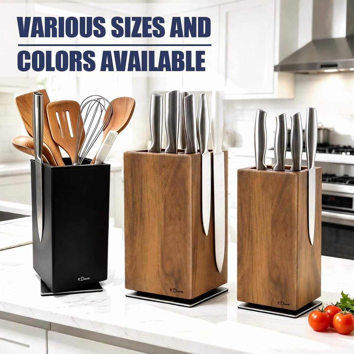Dmore magnetic knife block without knives 360° rotatable knife holder stand