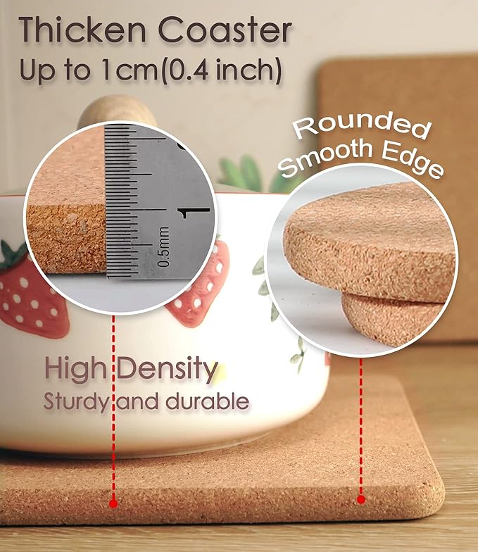 KITLAB Cork Trivets for Hot Dishes, Hot Pots and Pans, 8 Inch 8 Pcs