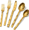 20 Piece 18/10 Gold Silverware Set, Stainless Steel Flatware Cutlery for 4