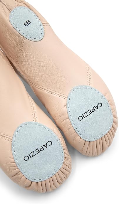Capezio Women's Leather Juliet Ballet Shoe, Light Pink, 9 Wide
