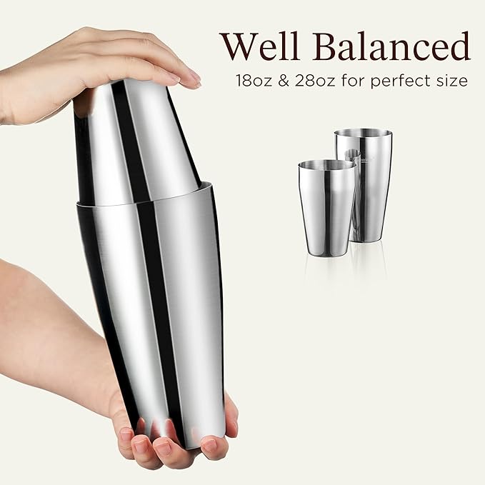 KITESSENSU Cocktail Shaker Set, 2-Piece Boston Shaker Set for Drink Mixing