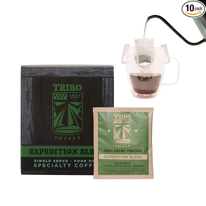 TRIBO Coffee Single-Serve Pour Over Packets, Expedition Blend