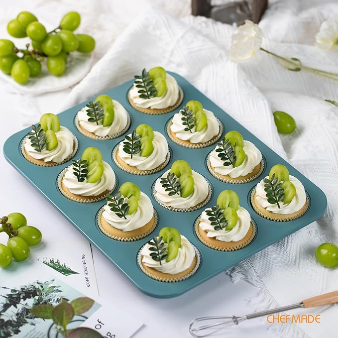 CHEFMADE Muffin Pan, 12-Cups Nonstick Cupcake Baking Tray for Cakes