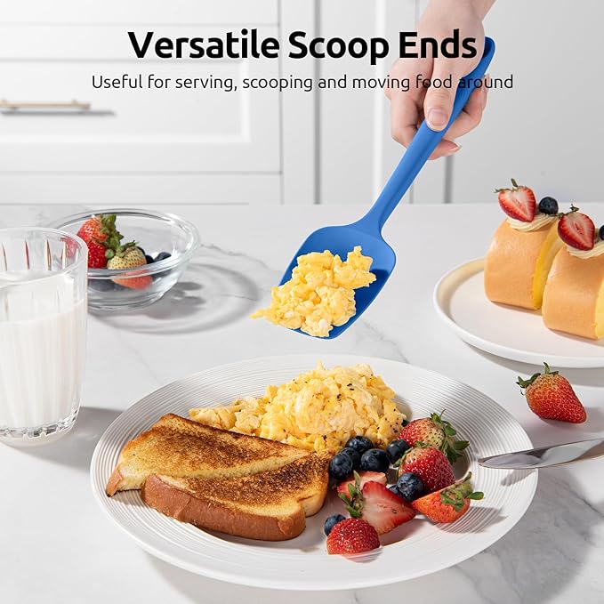U-Taste Silicone Spoon Spatula Set of 3, 600°F Heat Resistant, Multicolor
