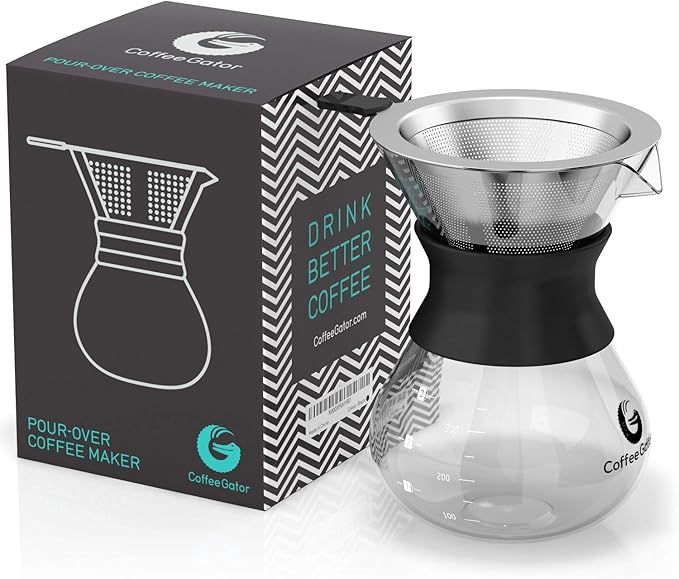 Coffee Gator Pour Over Coffee Maker Portable - 10.5oz