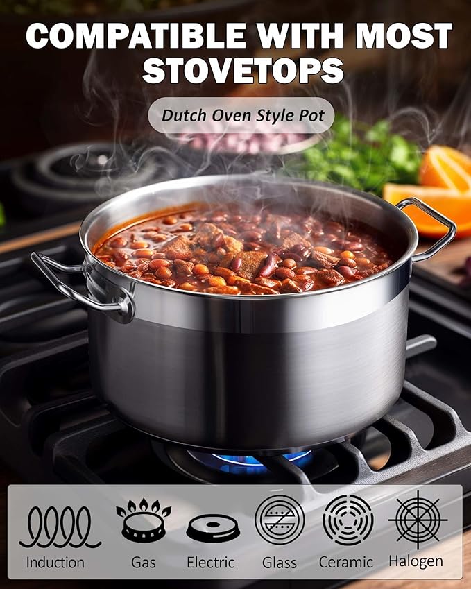 Cooks Standard Professional 9 Quart Stock Pot, Stainless Steel Dutch Oven