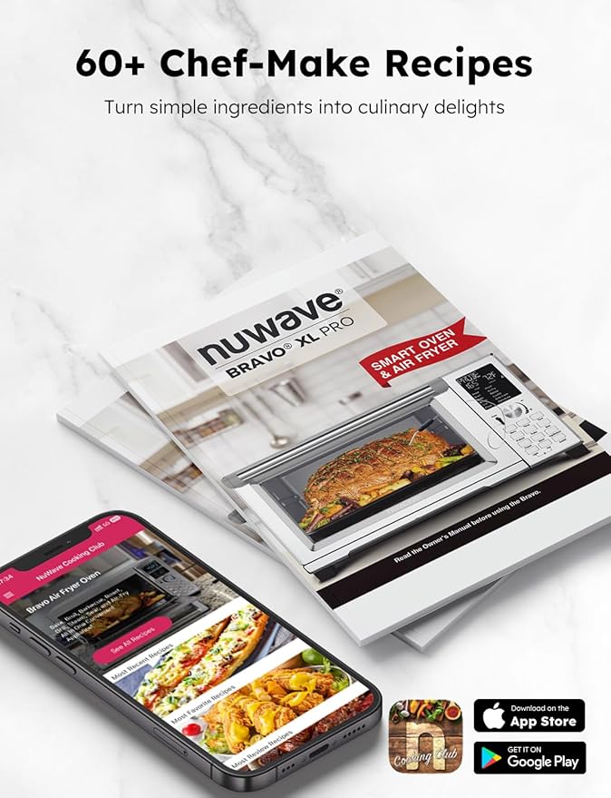 Nuwave Bravo XL Pro Air Fryer Toaster Oven, Improved 100% Super Convection