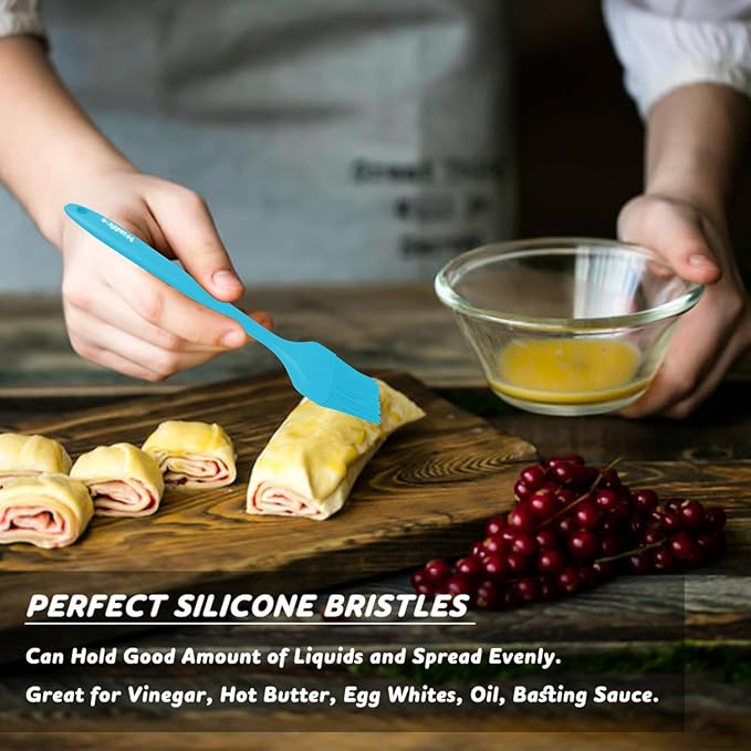 Walfos Silicone Basting Pastry Brush, 600℉ Heat Resistant Pastry Brush for BBQ Grill Baking Kitchen Cooking, BPA Free and Dishwasher Safe