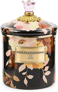 MACKENZIE-CHILDS Enamel Canister, Small, Wild Rose Brown