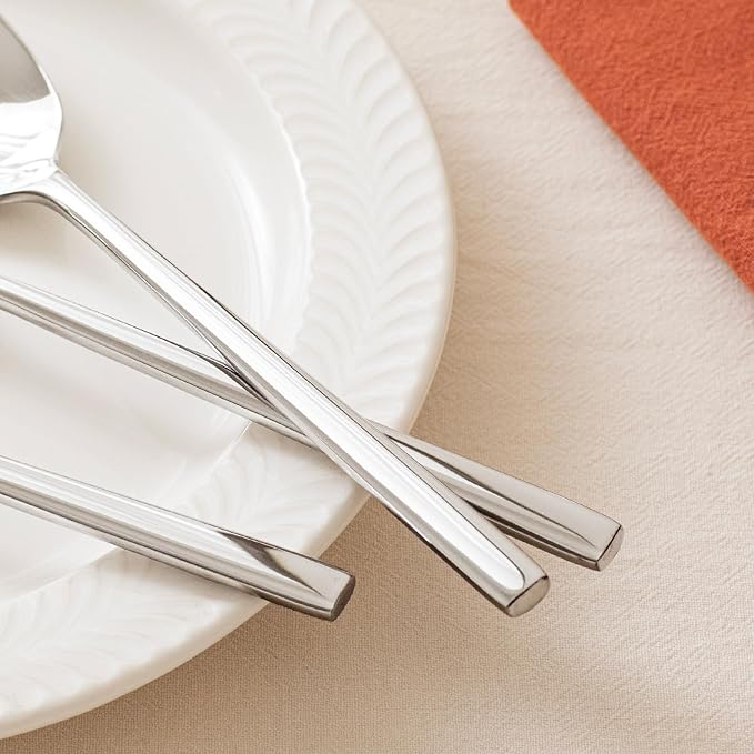 KINGSTONE 12 Piece Dinner Spoons Set, Stainless Steel Spoons