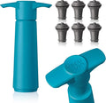 Vacu Vin Original Saver Wine Bottle Stopper – With 6 Vacuum Stoppers – Preserver Wine Stopper with Pump for Red or White Wine – Wine Accessories to Keep Wine Fresh – Airtight Seal Stoppers – Blue