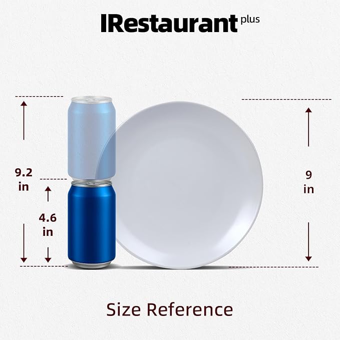 IRESTAURANT PLUS Stoneware Coupe Commercial Grade Dinnerware, Matte White, Plate 9", Case of 24