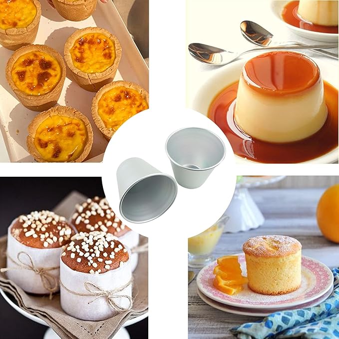 Proshopping 6 Packs Popover Pan, Aluminium Pudding Cup, Large Muffin Mold