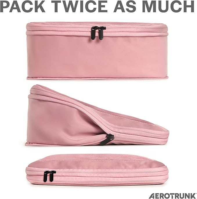 Aerotrunk Compression Packing Cubes for Travel, 4-Pack, Pink