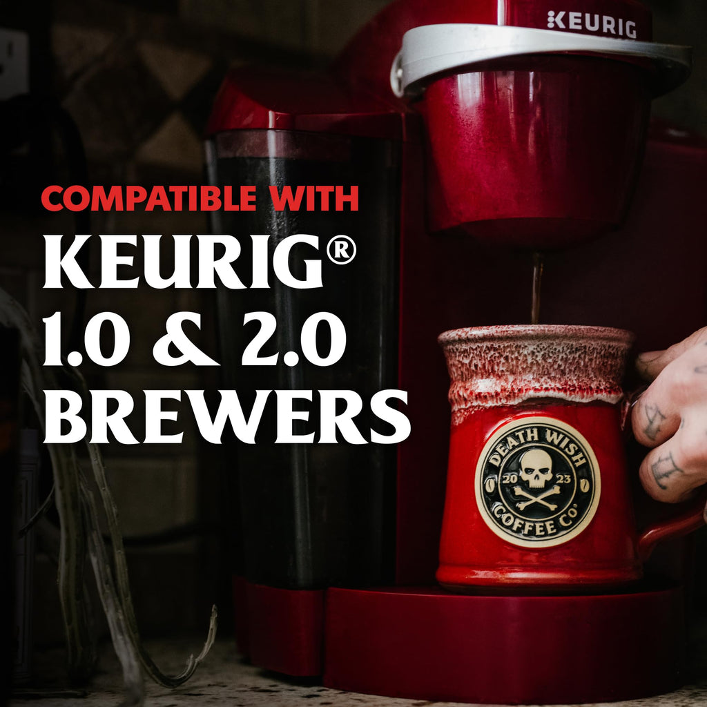 Death Wish Coffee, Single Serve Coffee Pods - Fair Trade - Blueberry Vanilla Flavored