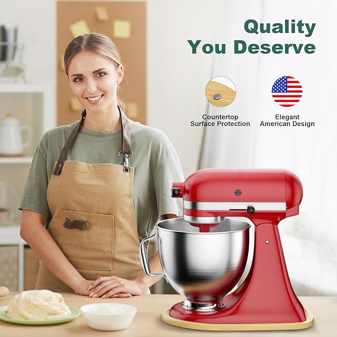 GuanQiao Food-Grade Bamboo Slider for KitchenAid 4.5-5 Qt Tilt Head Mixer