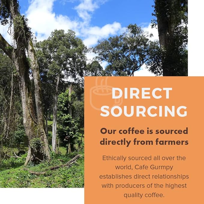 Café Grumpy Ethiopia Yirgacheffe Single Origin Whole Coffee Beans, 12 oz Bag Farm to Table Medium Roast, French Press Pour Over Cold Brew Drip