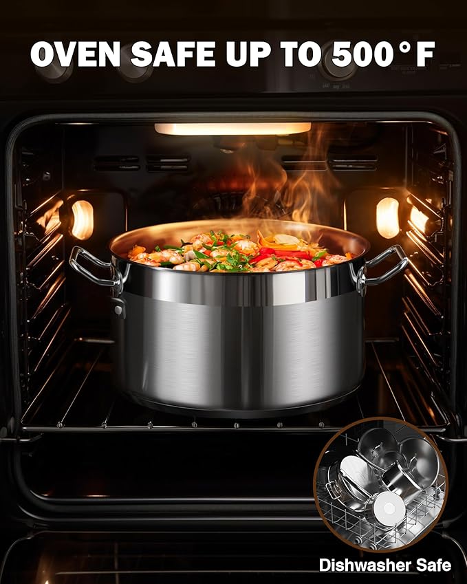 Cooks Standard Professional 9 Quart Stock Pot, Stainless Steel Dutch Oven