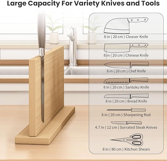 THMINS Large Magnetic Knife Holder, 16 x 9 Inch Magnetic Knife Block