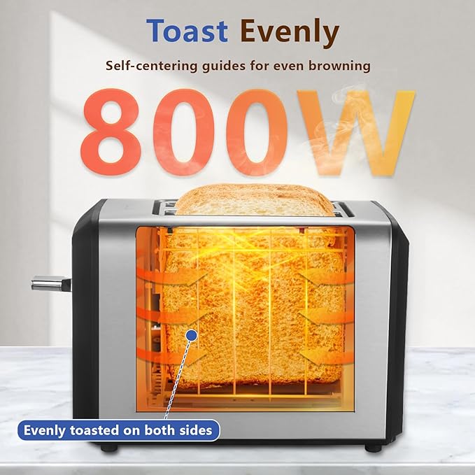 SAKAMOSH 2-Slice Touchscreen Toaster with bagel function