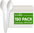 ECOLipak 150 Pack 7 Inch CPLA Disposable Compostable Spoons for Party