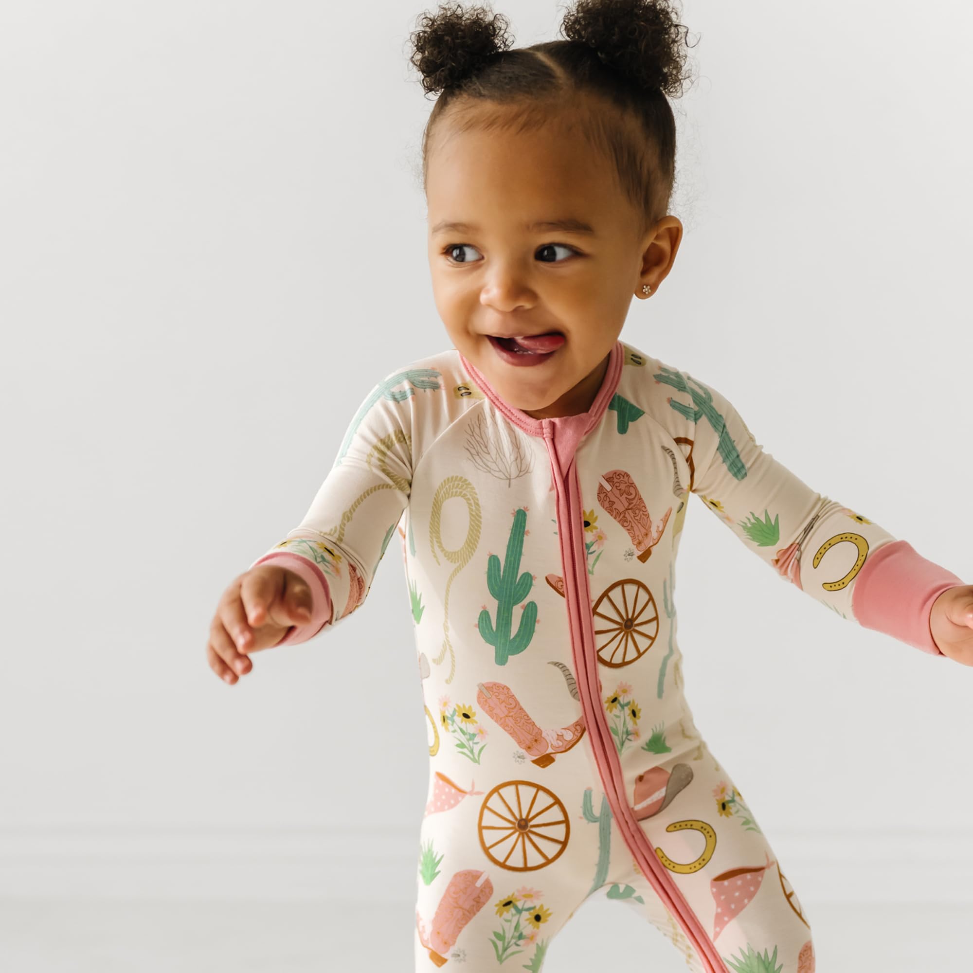 Little Sleepies Baby Pajamas, Pink Ready to Rodeo, Newborn