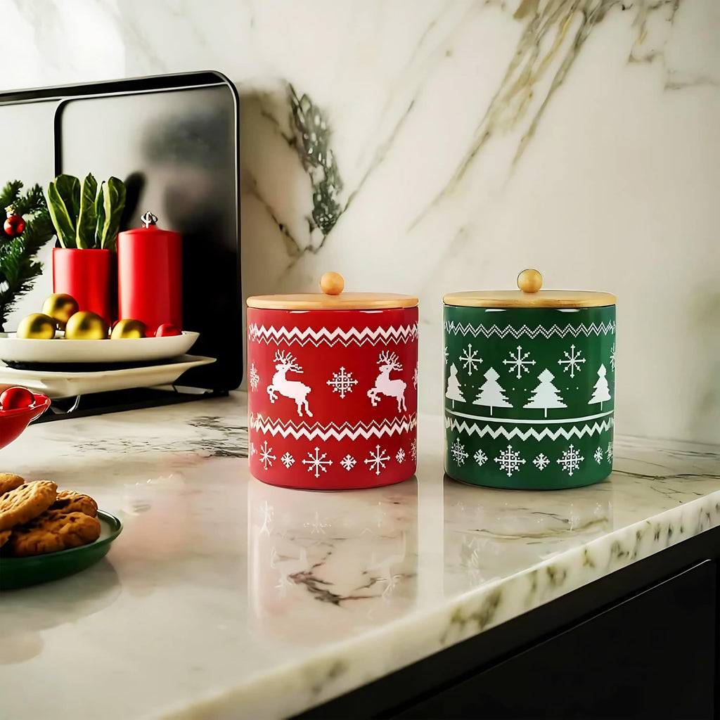 Young's Inc Ceramic Treat Jar with Lid, Joy Airtight Cat Dog Treat Jar, Rustic Kitchen Décor, Treats for Pets, Cookies, Candies, Decorative with Lids
