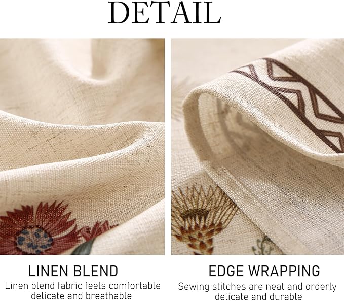 ISAENNE Designer Linen Rectangular Tablecloth,94"x63"-Serenity G