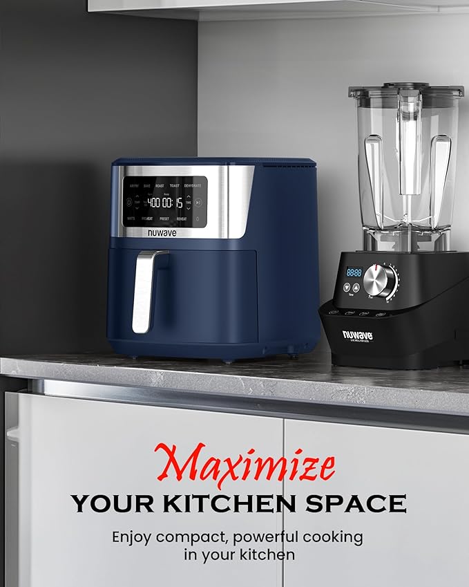 Nuwave Brio Plus 7QT Air Fryer, Extra Crispy Results w/Less Oil, PFAS-Free