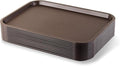 New Star Foodservice Fast Food Tray, 12 x 16 Inch Reusable Plastic Cafeteria Serving Tray, Textured Non-Slip Surface, Stackable Restaurant Tray, Brown, Set of 12