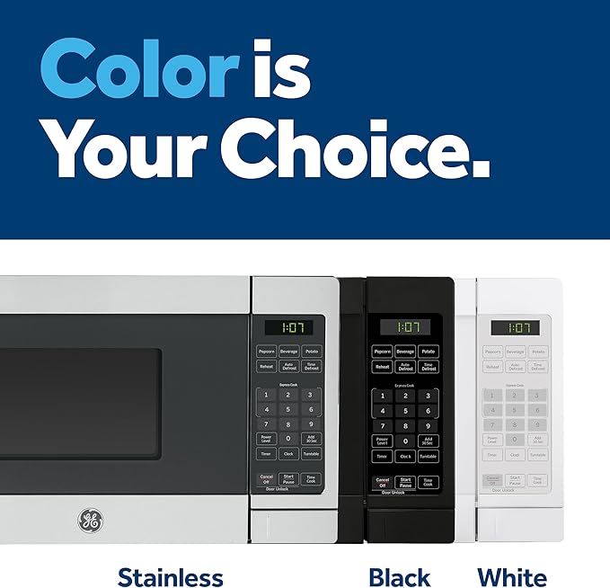 GE Countertop Microwave Oven, 700 Watt, 0.7 Cu. Ft., Black, GCST07N1WBB