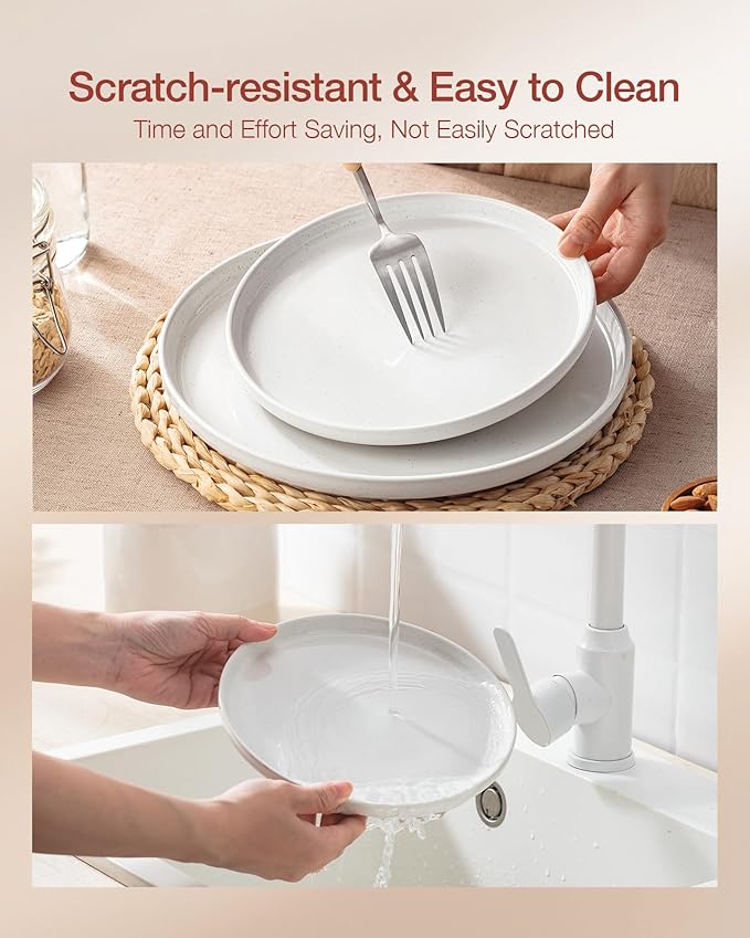 Famiware Milkyway 18-Piece Stoneware Dinnerware Set, White