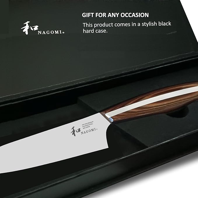 [NAGOMI] 5 inch Serrated Cheese Knife - Made in Seki, Japan - Blade in 440A and Comfortable Pakkawood Handle - Japanese Sharp Knife