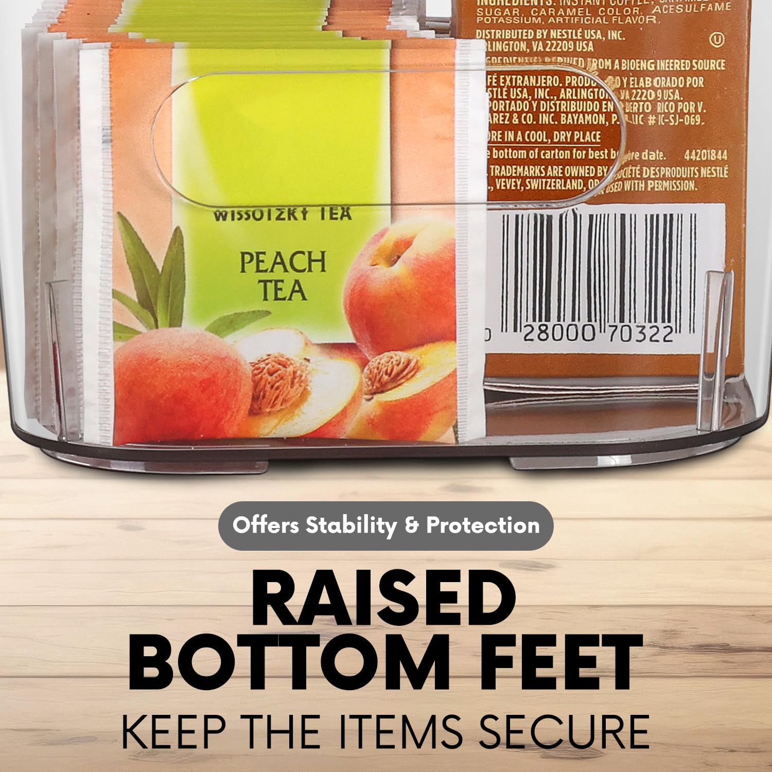 CONTROL KITCHEN Small Clear Plastic Storage Bins, Perfect for Organization or Pantry and, Fridge Organizer, Cabinet Organizers