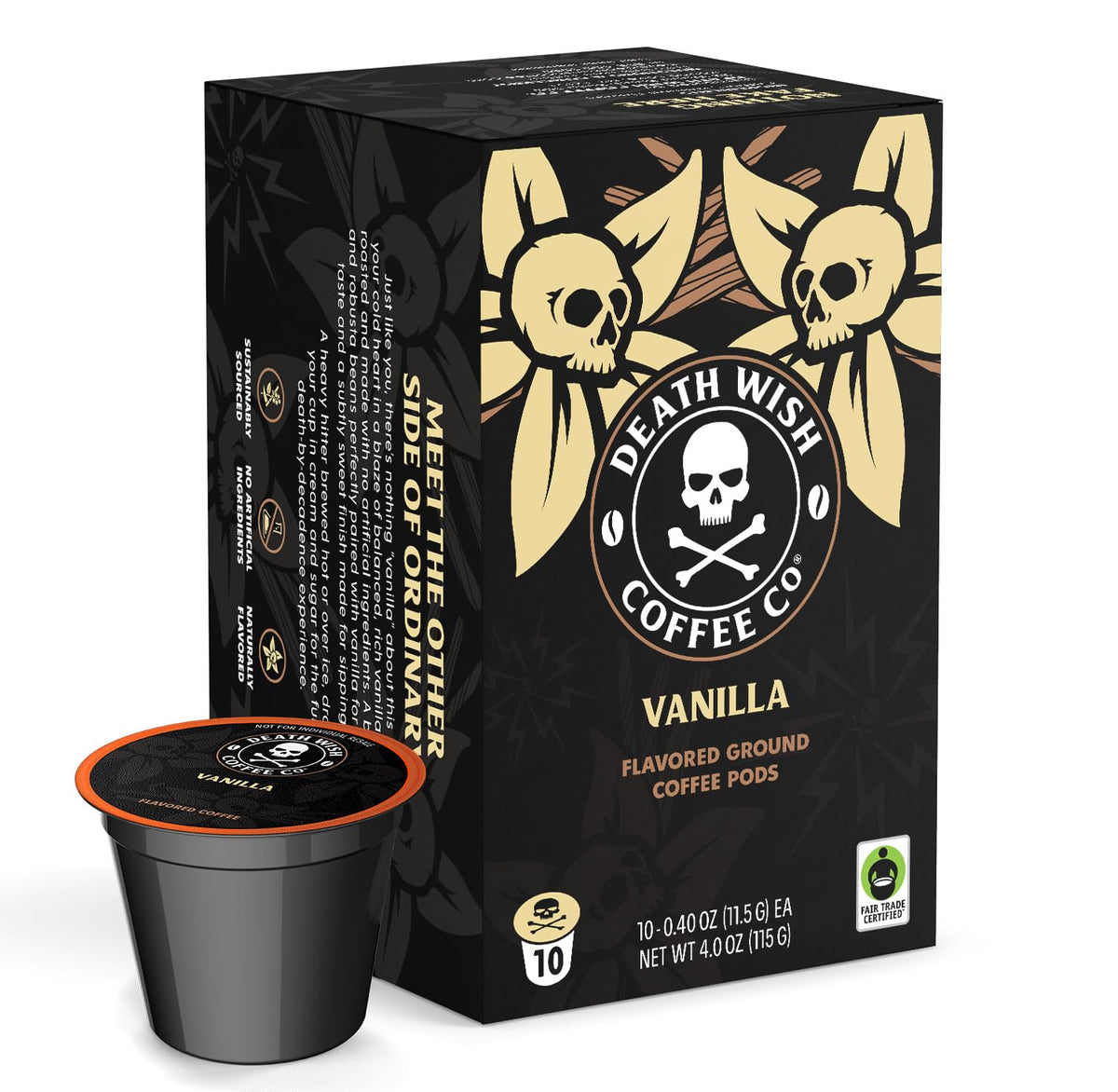 Death Wish Coffee Valhalla Java Medium-Dark Roast Pods, Organic, 50 Count