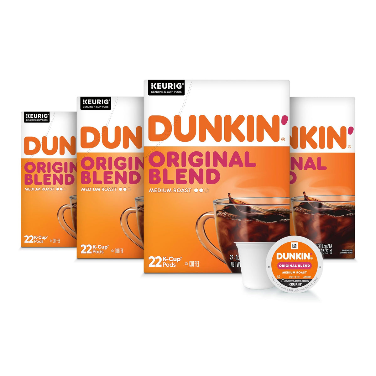 Dunkin’ Original Blend Medium Roast Coffee, Keurig K-Cup Pods, 88 Count