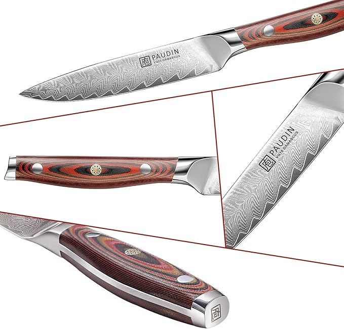 PAUDIN Utility Knife, 5 Inch Damascus Chef Knife