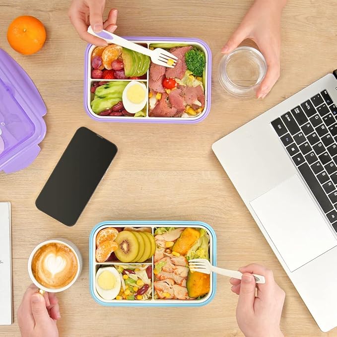 LOVINA Bento Lunch Box for Adults Kids - 1100ML/Built-in Utensil, BPA-Free