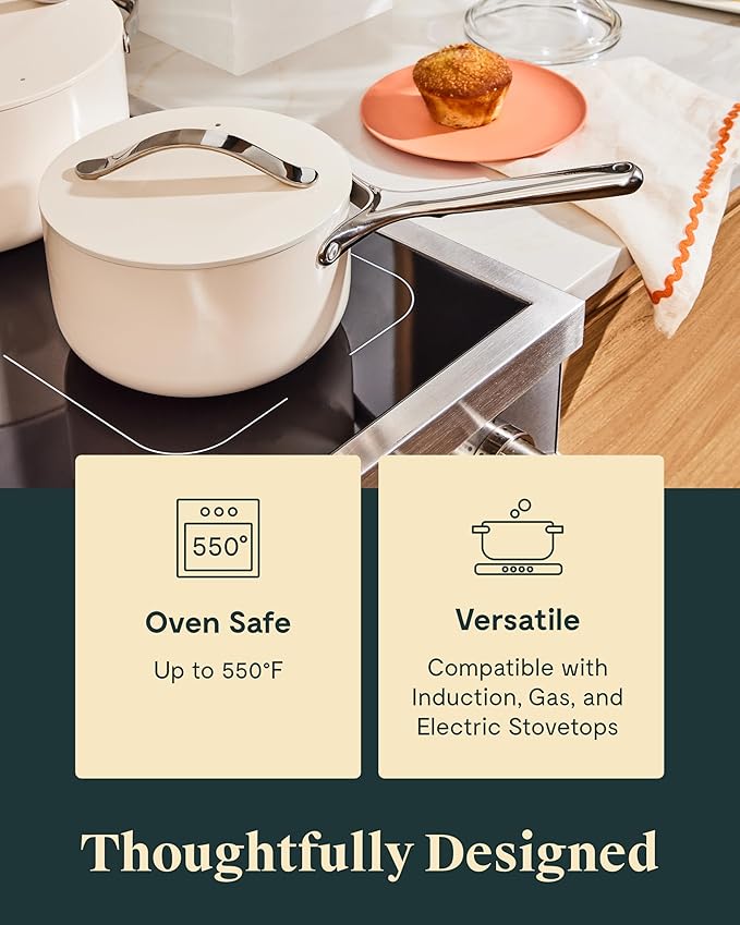 Caraway Non-Stick 1.75 qt Ceramic Sauce Pan with Lid
