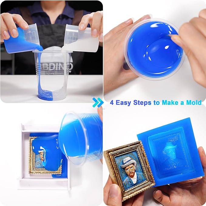 BBDINO Silicone Mold Making Kit 30A Platinum Liquid 1 Gallon Translucent