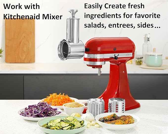 FavorKit Chesse Grater Slicer Shredder Attachment for Kitchenaid Mixers