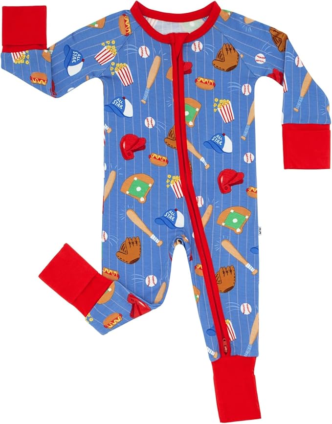 Little Sleepies Baby Pajamas, Blue All Stars, Newborn