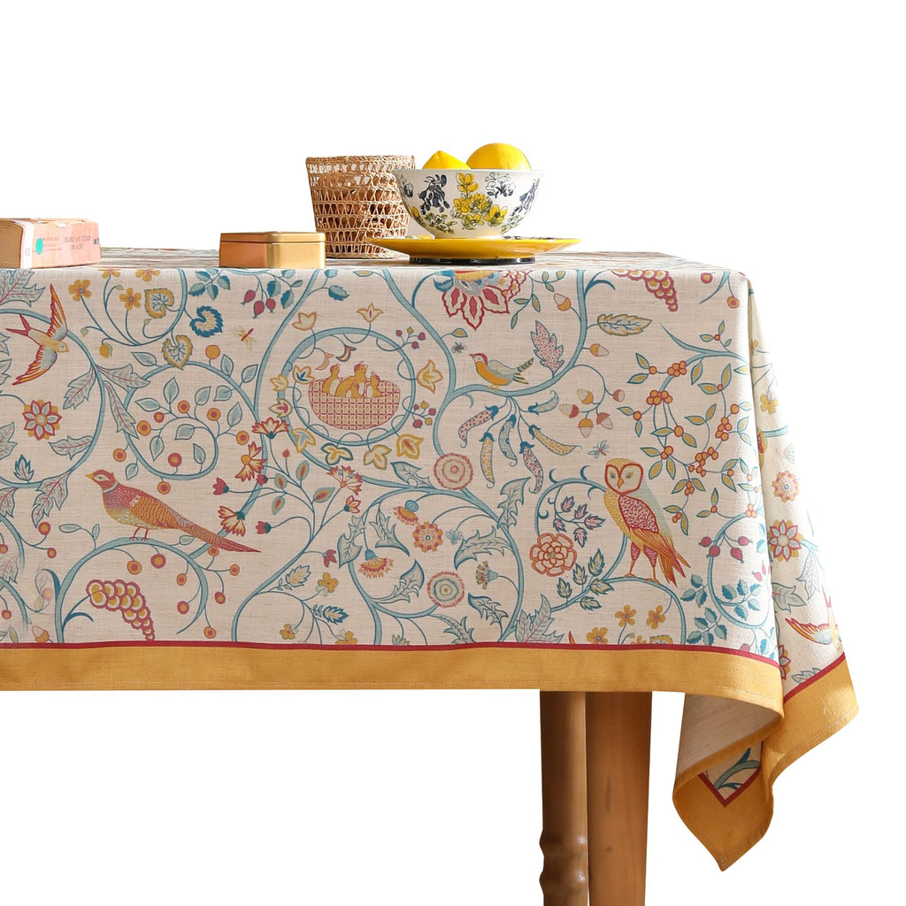 patdrea Vintage French Linen Tablecloth,Square,67"x67"-Magnolia