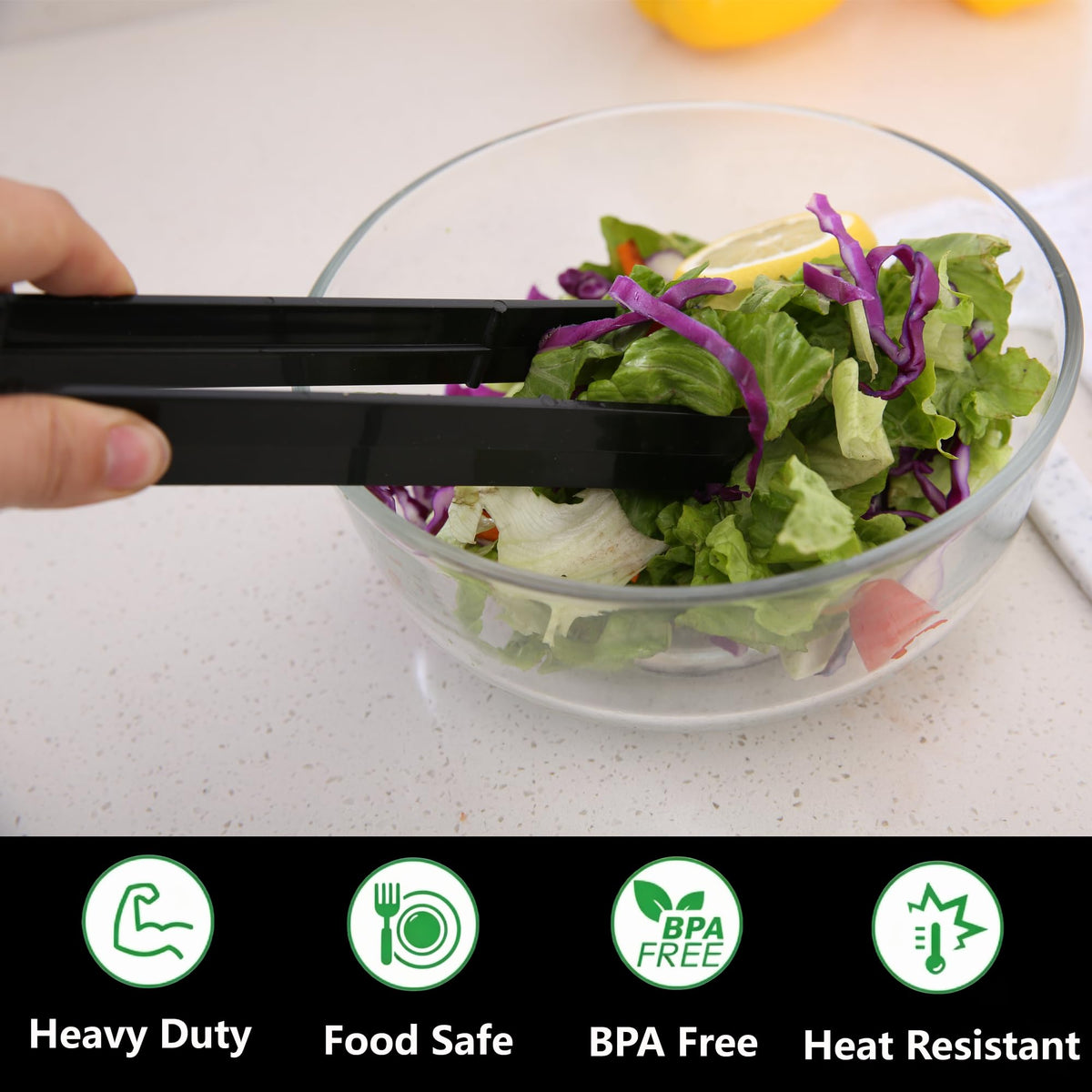 ICHROSAYA Plastic Serving Tongs Disposable Kitchen Tongs for Food Salad