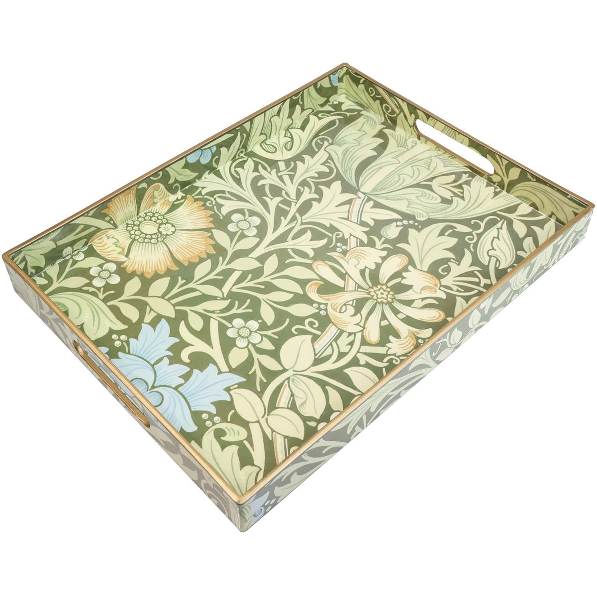 Spsyrine Plastic Serving Tray with Handles for Coffee Table, Dianthus