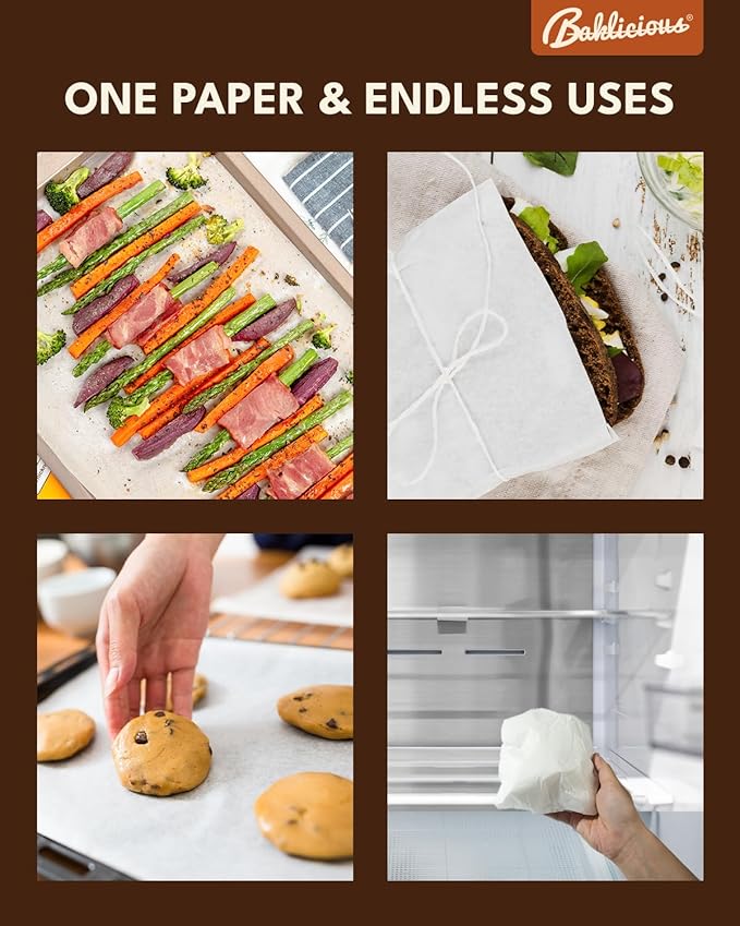 Baklicious 9x13inch 220pcs White Pre-Cut Non-Stick Parchment Baking Sheets